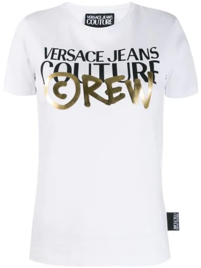 Versace Jeans Couture Logo Printed T-shirt In White