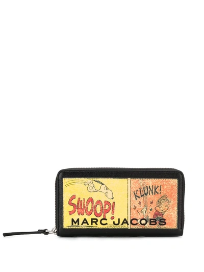 Marc Jacobs Snoopy环绕式拉链钱包 In Black
