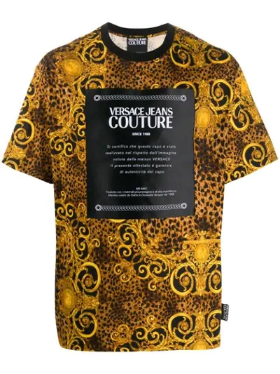 Versace Jeans Couture Barocco Print T-shirt In Yellow
