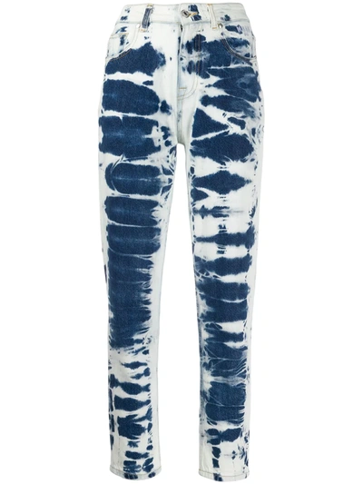 Msgm Bleached Effect Mom-style Jeans In Blue