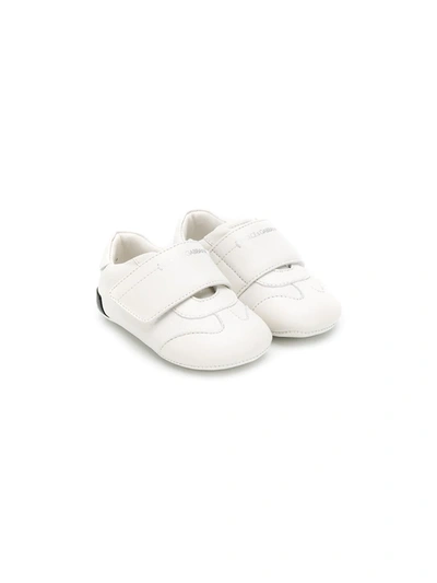 Dolce & Gabbana Babies' Kids Leather Logo Strap Sneakers In White