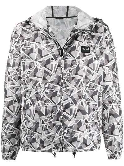 Fendi Futuristic Ff Print Hooded Jacket In Black