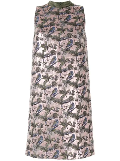 Shanghai Tang Floral Jacquard Dress In Pink