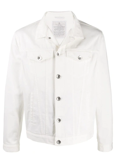 Brunello Cucinelli Classic-collar Denim Jacket In White