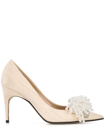 Sergio Rossi X Rosie Assoulin Pearl Embellished Toe Pumps In Neutrals