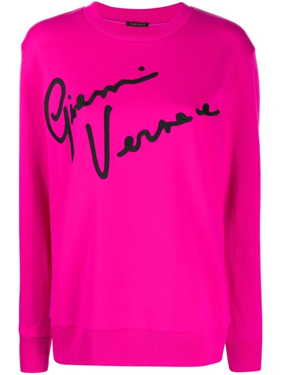 Versace Gianni  Embroidery Sweatshirt In Pink