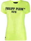 Philipp Plein Tm Studded Slim-fit T-shirt In Yellow