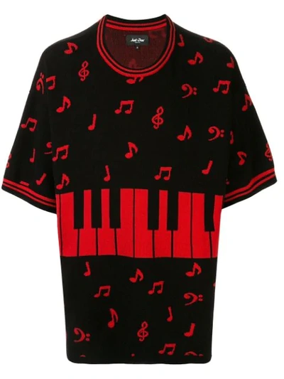 Just Don 'piano Note' Pullover In Black