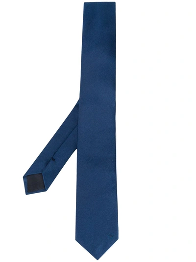 Versace Medusa Embroidered Tie In Blue