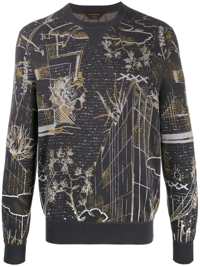 Ermenegildo Zegna Crew Neck Knitted Sweatshirt In Grey