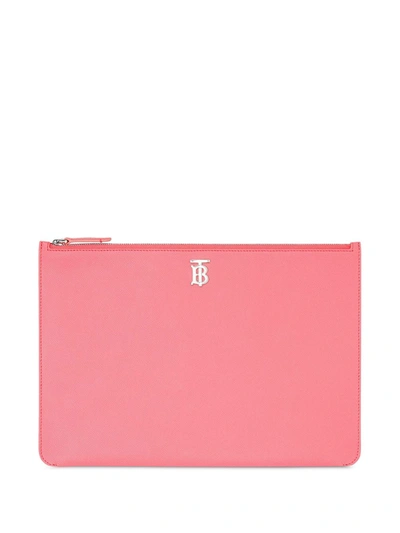 Burberry Monogram Clutch Bag In Pink