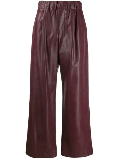 Jejia Elasticated Wide Leg Trousers In Red