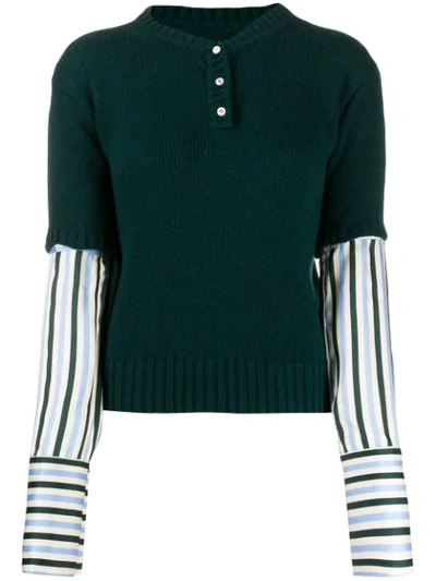 Jejia Layered Knit Jumper In Green