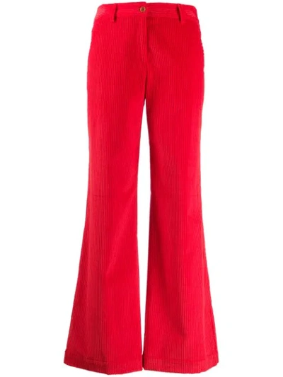 Jejia Flared Corduroy Trousers In Red