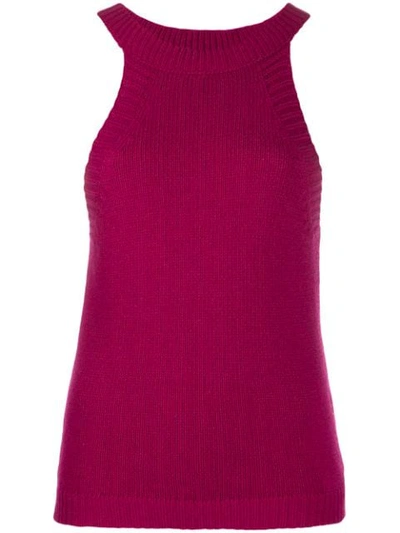 Jejia Ribbed-knit Tank Top In Pink
