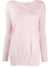 Stella Mccartney V-neck Split-side Jumper In Pink