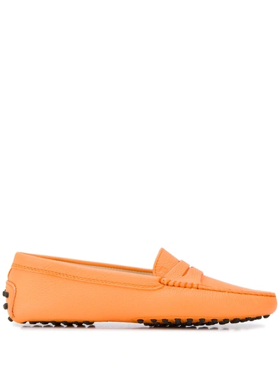Tod's Driving Loafers In Orange