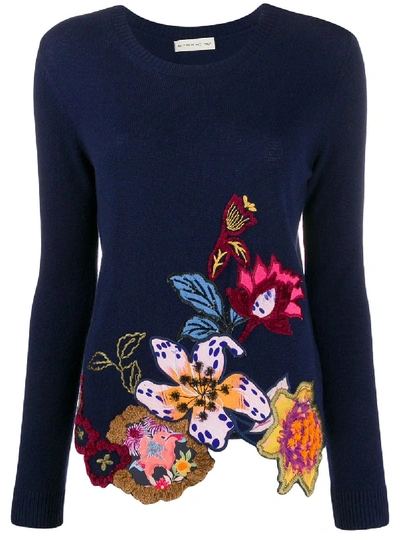 Etro Floral Embroidered Jumper In Blue