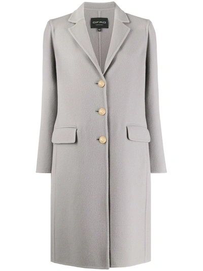 Etro Fitted Single-breasted Coat In Grey