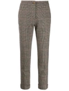 Etro Checked Cropped Trousers In Brown