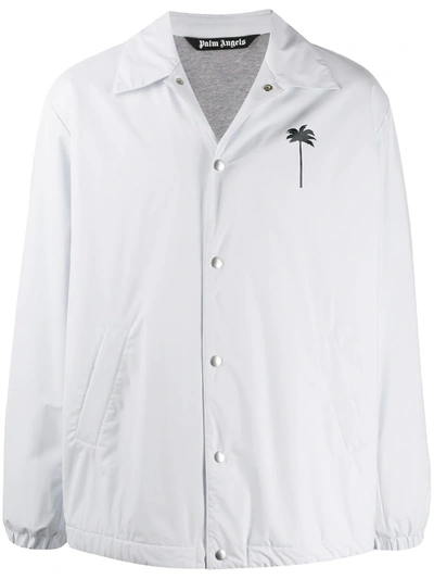 Palm Angels Palm Print Shirt Jacket In White