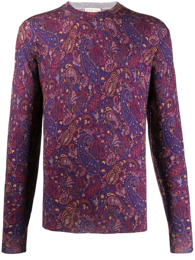 Etro Relaxed-fit Paisley Pullover In Purple
