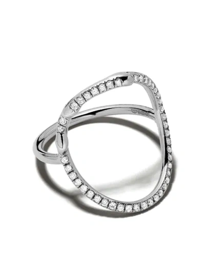 Alexandra Jefford 18kt Gold Diamond Oval Shape Ring In Grey