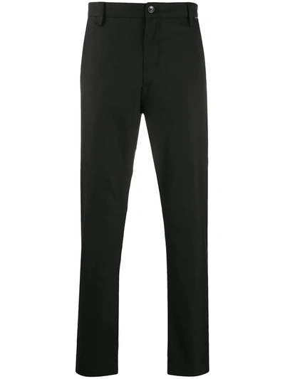 Calvin Klein Logo Patch Tapered-leg Trousers In Black