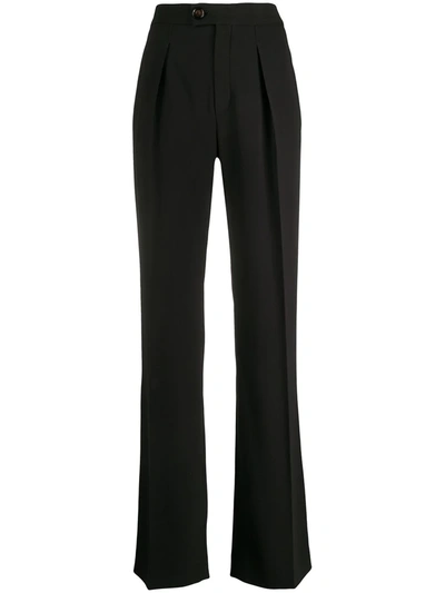 Chloé Pleated Wide Leg Trousers In Black