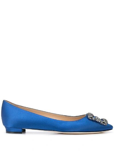 Manolo Blahnik Hangisi 平底鞋 In Blue