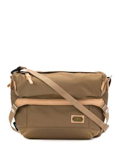 As2ov Canvas Logo Shoulder Bag In Brown