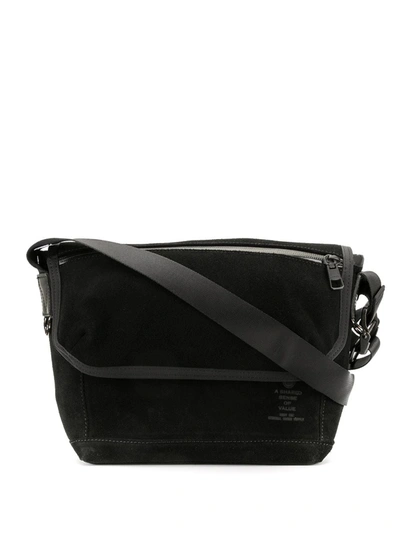 As2ov Panelled Messenger Bag In Black