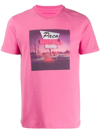 Paco Rabanne Paco Motel Crew Neck T-shirt In Pink
