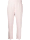 P.a.r.o.s.h Plain Slim-fit Trousers In Pink