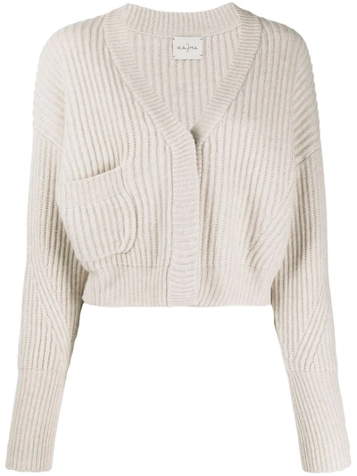 Le Kasha Monaco Cropped Cashmere Cardigan In Neutrals