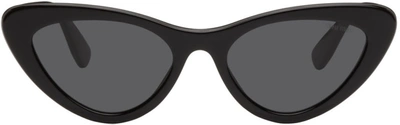 Miu Miu Shiny-effect Cat-eye Sunglasses In Black