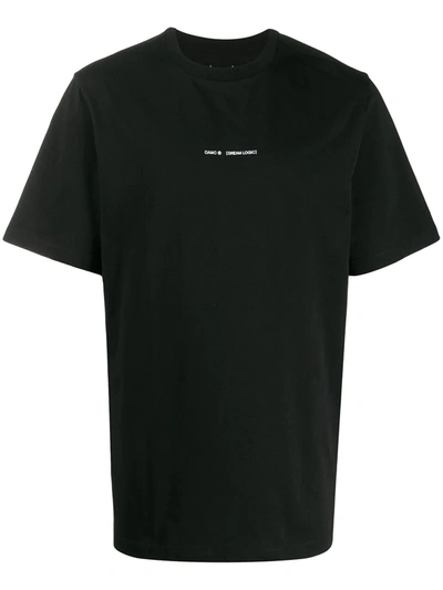 Oamc Back Print T-shirt In Black