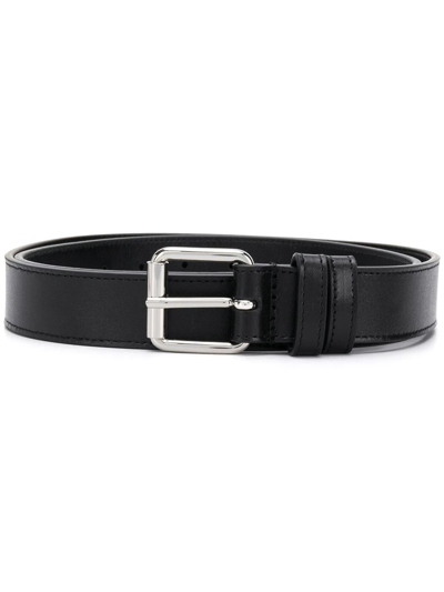 Comme Des Garçons Square-buckle Leather Belt In Black