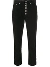 Dondup Denim High Rise Cropped Jeans In Black