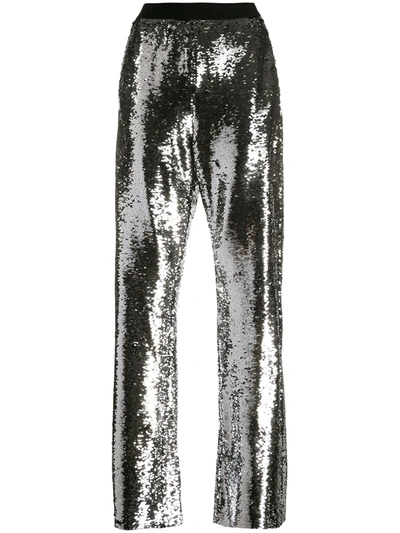 Golden Goose Kelly Sequin-embellished Wide-leg Trousers In Silver