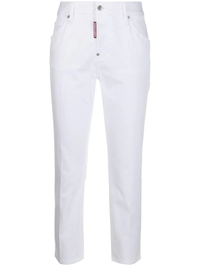 Dsquared2 Cropped Trousers In White
