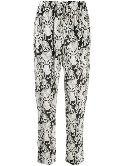 See By Chloé Abstract Print Tapered Trousers In White