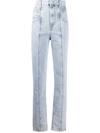 Isabel Marant Étoile High-rise Pleat Panel Jeans In Purple