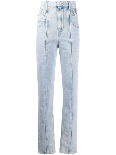 Isabel Marant Étoile High-rise Pleat Panel Jeans In Purple