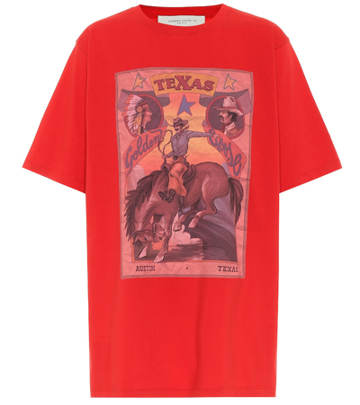 Golden Goose Cowboy Graphic Print Oversized T-shirt In Red