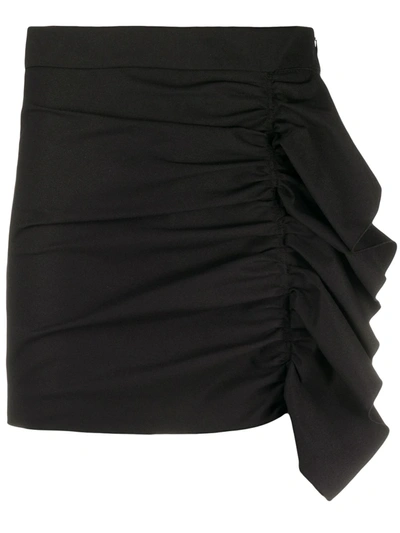 Red Valentino Ruffled Detail Shorts In Black