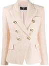 Balmain Double-breasted Blazer In Pink