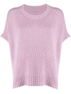 Stella Mccartney Loose Fit Knitted Top In Pink