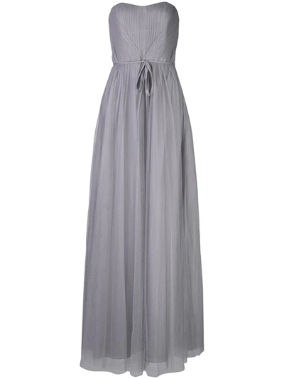 Marchesa Notte Bridesmaids Tulle Draped Long Bridesmaid Gown In Blue