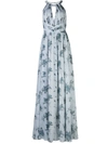 Marchesa Notte Bridesmaids Chiffon Open Back Bridesmaid Gown In Blue